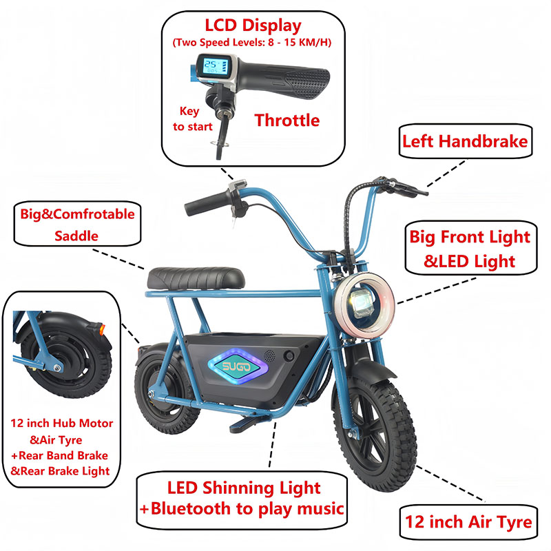 Bicicleta elétrica infantil (24V 180W) SGMT01