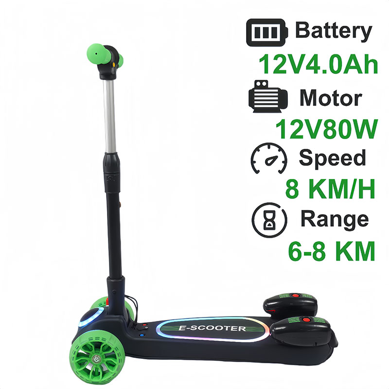 Scooter elétrica infantil de 3 rodas com luzes LED (12V 80W) SG06S